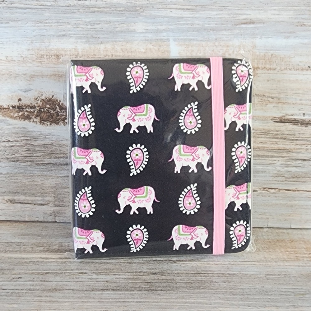 Vera Bradley Lucky You Elephant Paisley Hardcover Notebook Journal Black Pink